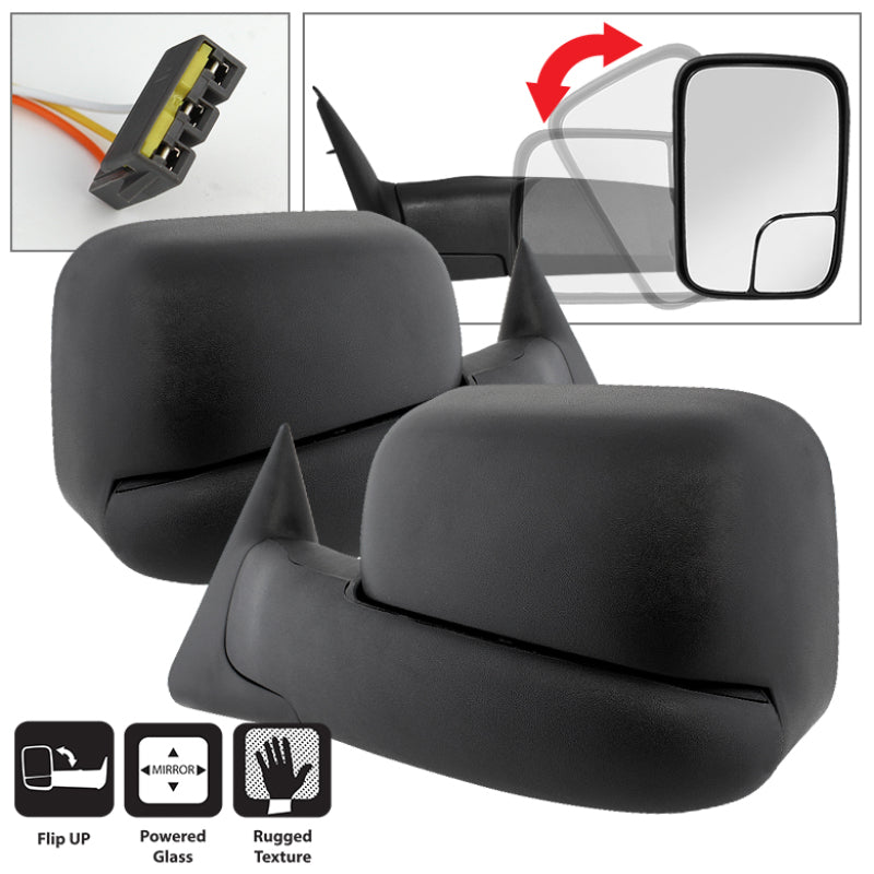 Xtune Dodge Ram 94-97 L&amp;R Manual Extendable Power Adjust Mirror MIR-DRAM94-PW-SET