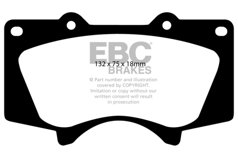 EBC 10+ Lexus GX460 4.6 Yellowstuff Front Brake Pads - DP41657R