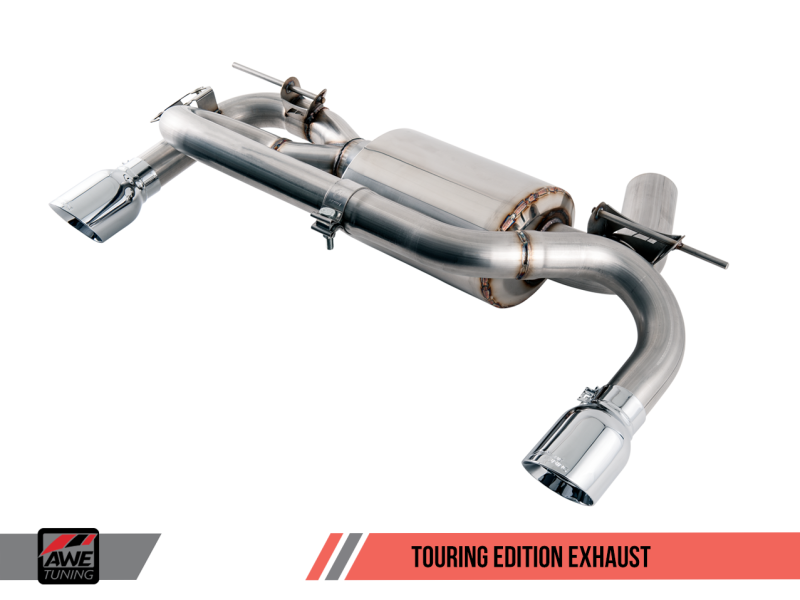 AWE Tuning BMW F3X 340i Touring Edition Axle-Back Exhaust - Chrome Silver Tips (90mm)