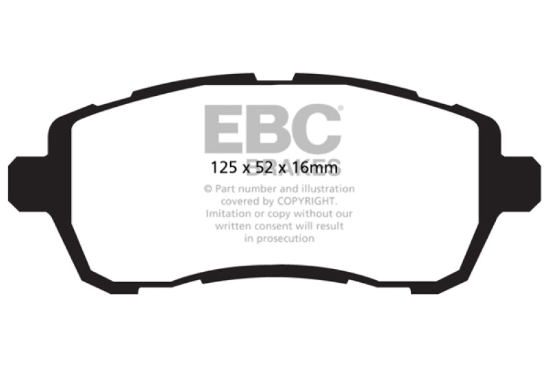 EBC 10+ Ford Fiesta 1.6L (Excl ST) Yellowstuff Front Brake Pads - DP42002R