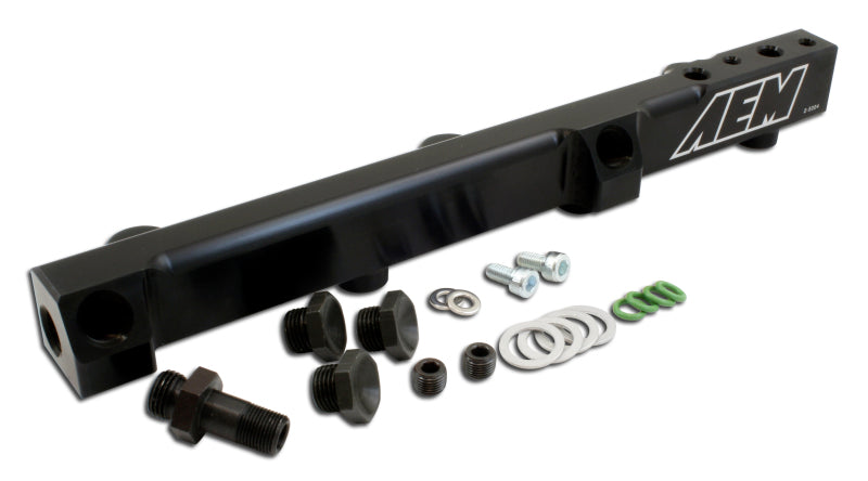 AEM 90-93 Accord DX/LX/SE/EX &amp; 92-01 Prelude S/Si/Si VTEC Black Fuel Rail