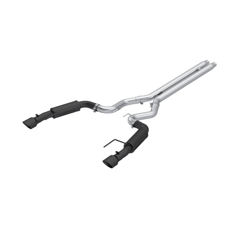 MBRP 2024Ford Mustang GT S650, 5.0 3in Cat-Back Dual Split Black-Coated Aluminized Steel - S7253BLK