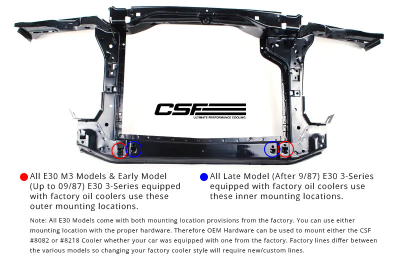 CSF 82-94 BMW 3 Series (E30) High Performance Oil Cooler w/-10AN Male &amp; OEM Fittings