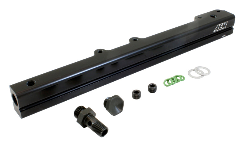 AEM 96-00 Civic CX/DX/LX/EX &amp; 96-97 Del Sol S/Si Black Fuel Rail