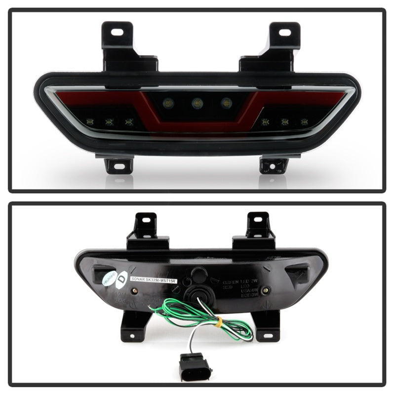 Spyder 15-16 Ford Mustang LED Reverse Lights - Black Smoke w/ Red Bar (ALT-YD-FM15RED-REV-BSM)