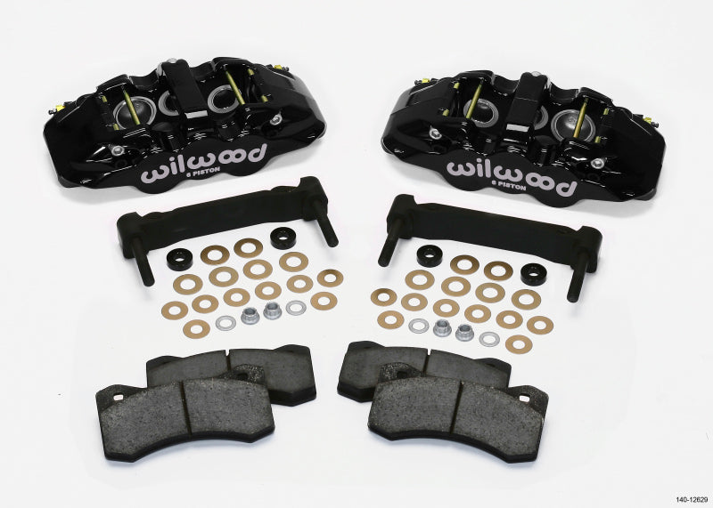 Wilwood AERO6 Front Caliper &amp; Bracket Kit - Black 97-13 C5/C6 Corvette w/ OEM HD/Z51 Rotors