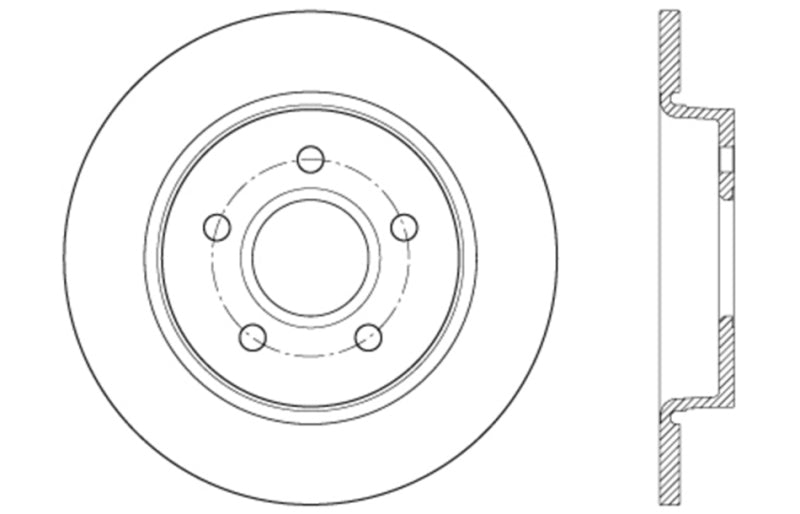 StopTech 12-15 Ford Focus w/ Rear Disc Brakes Rear Left Slotted &amp; Drilled Rotor