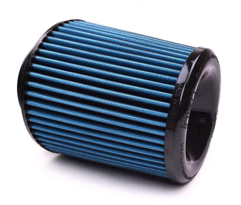 Injen Nanofiber Dry Air Filter - 4in Flange Dia / 6 1/2in Base / 7in Tall / 5 3/8in Top - X-1026-BB