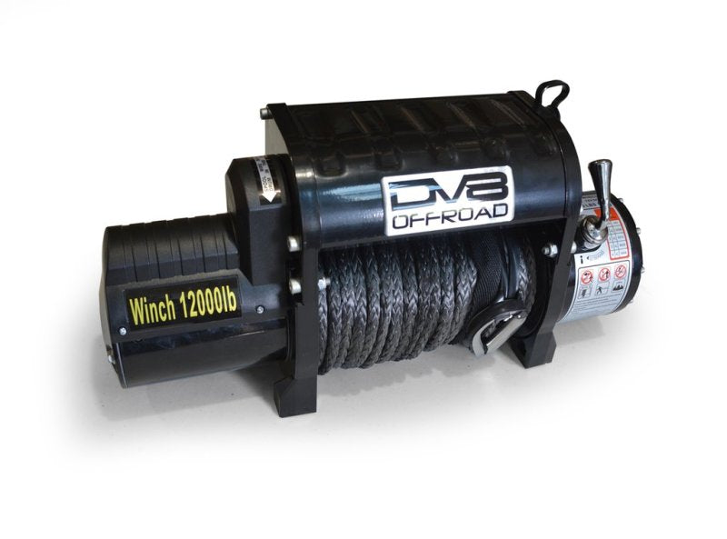 DV8 Offroad 12000 LB Winch w/ Synthetic Line &amp; Wireless Remote - Black