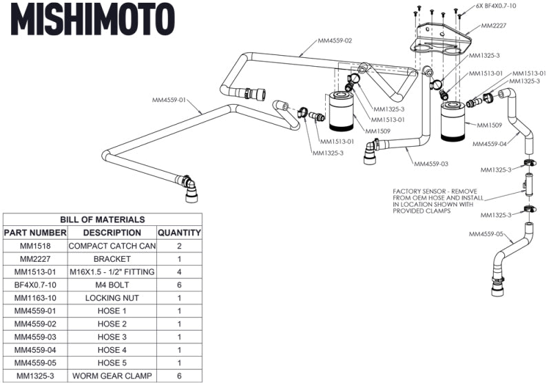 Mishimoto 18+ Ford F-150 2.7L EcoBoost Baffled Oil Catch Can Kit - Clear - MMBCC-F27T-18SBE