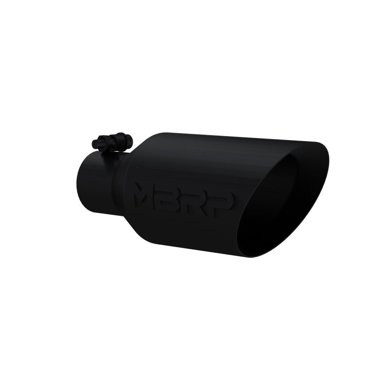 MBRP Universal Dual Wall Angle Rolled End Tip 4-1/2in OD / 2-1/2in Inlet / 11in Length - Black - T5161BLK