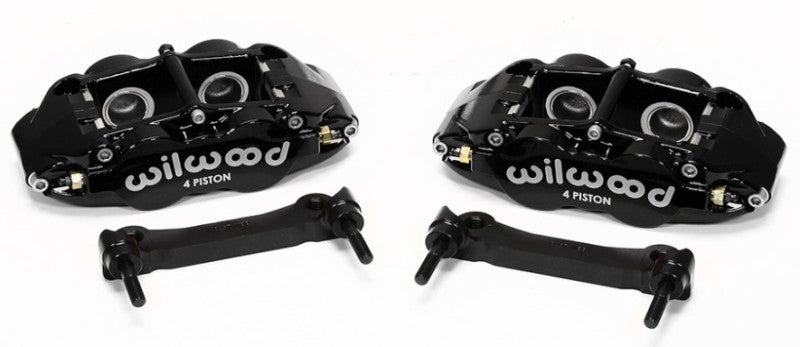 Wilwood Narrow Superlite 4R Rear Caliper &amp; Bracket Kit - Black 97-13 C5/C6 Corvette w/ OEM Rotors