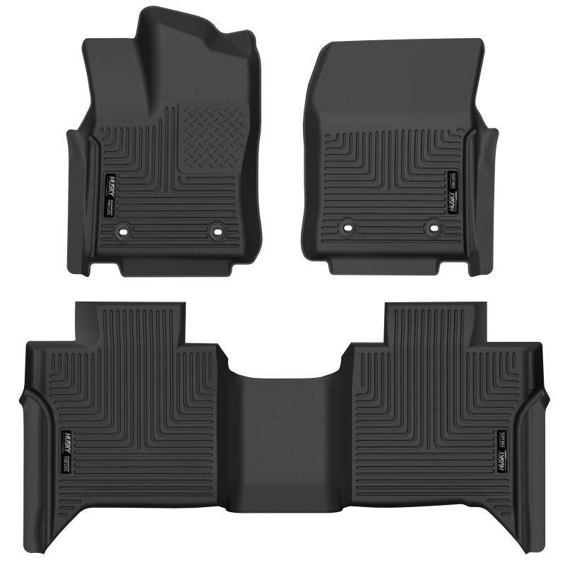 Husky Liners 2022 Toyota Tundra CrewMax X-ACT Front &amp; 2nd Seat Floor Liner - Blk