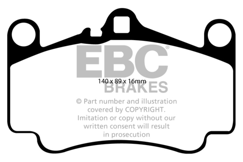 EBC 03-05 Porsche 911 (996) (Cast Iron Rotor only) 3.6 Carrera 4S Yellowstuff Front Brake Pads - DP41515R