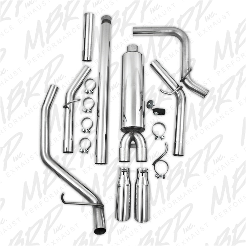 MBRP 14 Chevy/GMC 1500 Silverado/Sierra 4.3L V6/5.3L V8 Dual Split Side T409 3in Cat Back Exhaust - S5082409