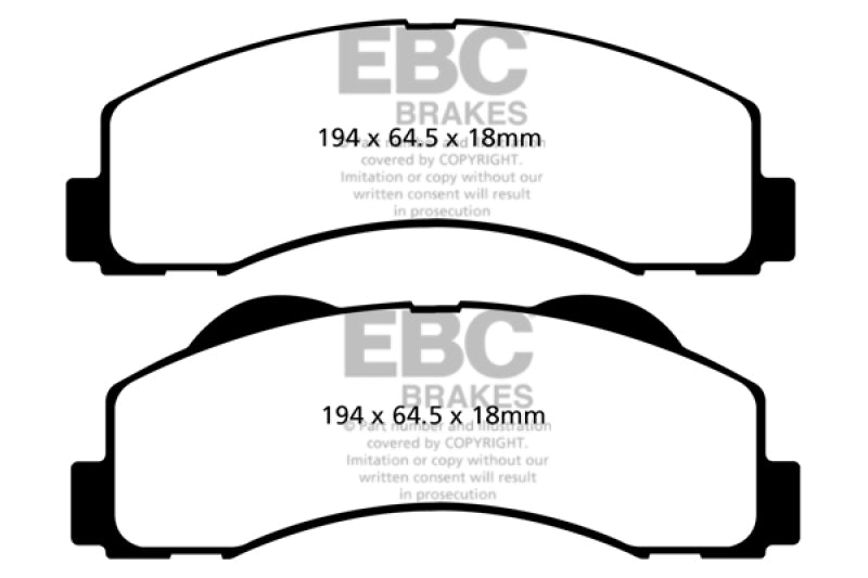 EBC 15+ Ford Expedition 3.5 Twin Turbo 2WD Yellowstuff Front Brake Pads - DP41855R