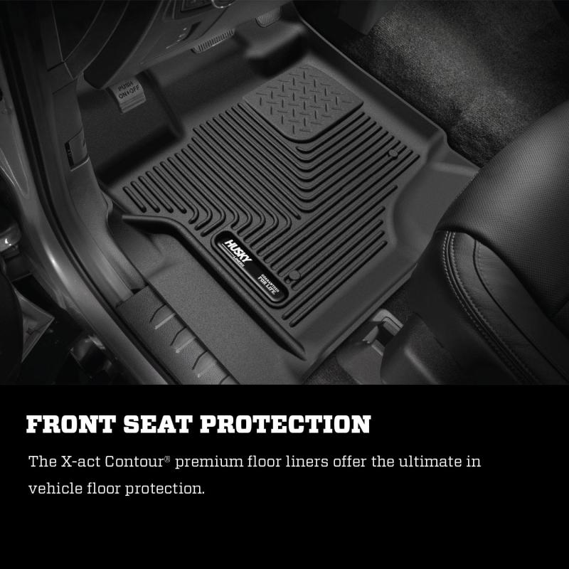 Husky Liners 15-23 Ford F-150 SuperCrew Cab X-Act Contour Front &amp; 2nd Row Seat Floor Liners - Black