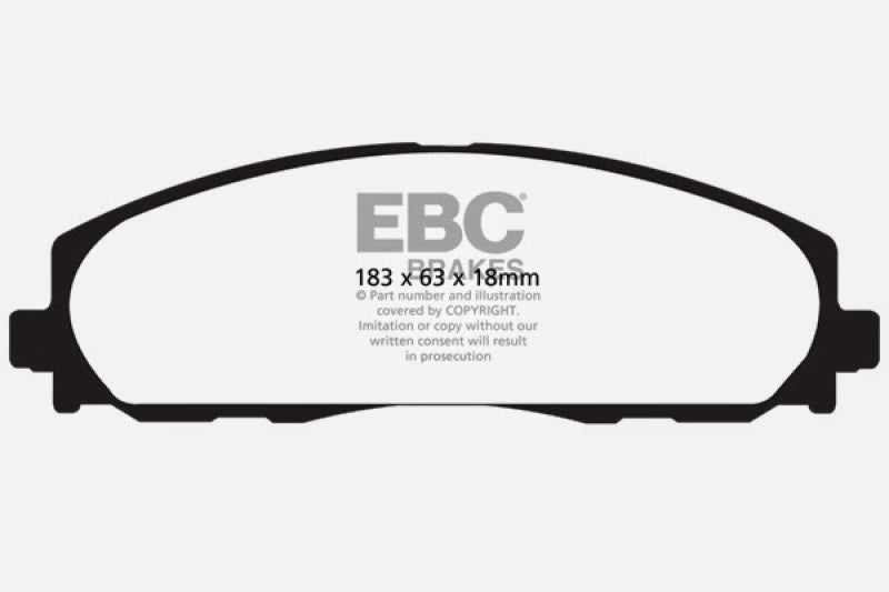 EBC 12+ Chrysler Town &amp; Country 3.6 Yellowstuff Front Brake Pads - DP41888R