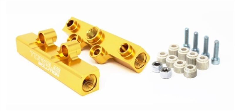 Torque Solution Top Feed Fuel Rails: 02-14 Subaru WRX / 07-18 STI - Gold - TS-SU-400G.2