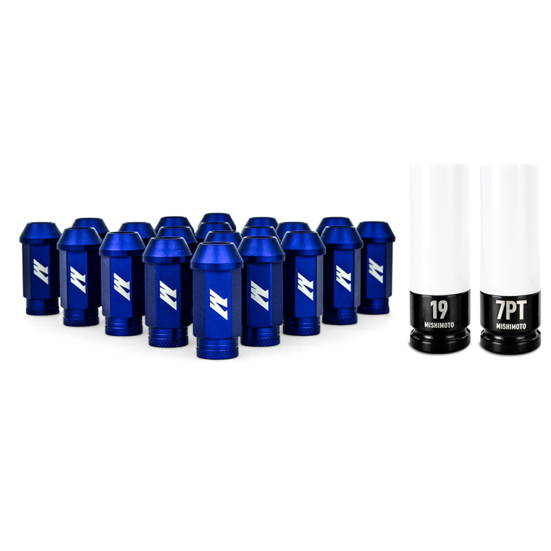 Mishimoto Aluminum Locking Lug Nuts M12x1.25 20pc Set Blue - MMLG-125-20LBL