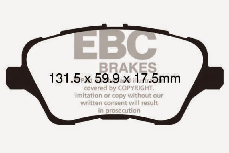 EBC 13+ Ford Fiesta 1.6 Turbo ST Greenstuff Front Brake Pads - DP22149