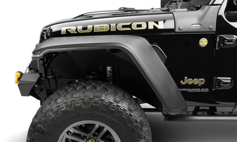 Bushwacker 18-21 Jeep Wrangler JL (2-Door &amp; 4-Door) Flat Style Flares 4pc - Black