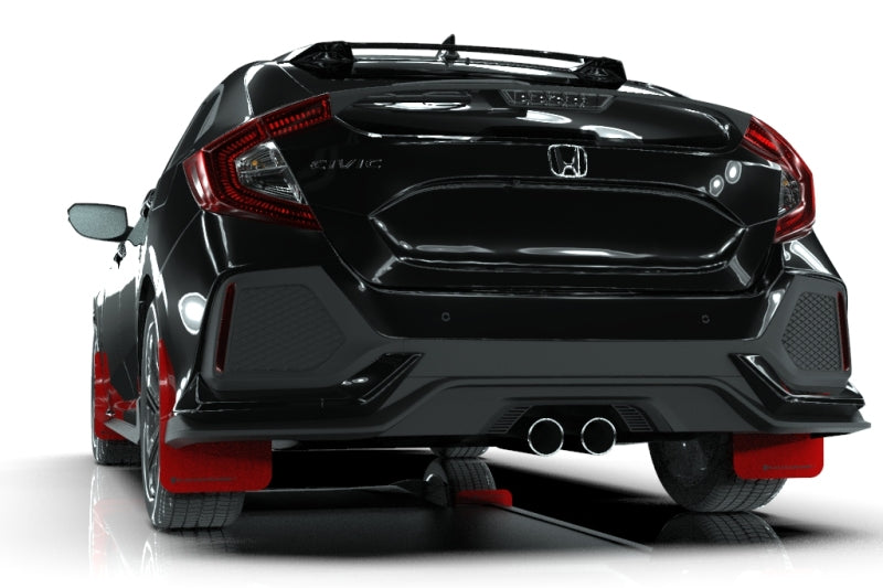 Rally Armor 17-21 Honda Civic Sport &amp; Touring (Hatch) Red UR Mud Flap w/ Black Logo