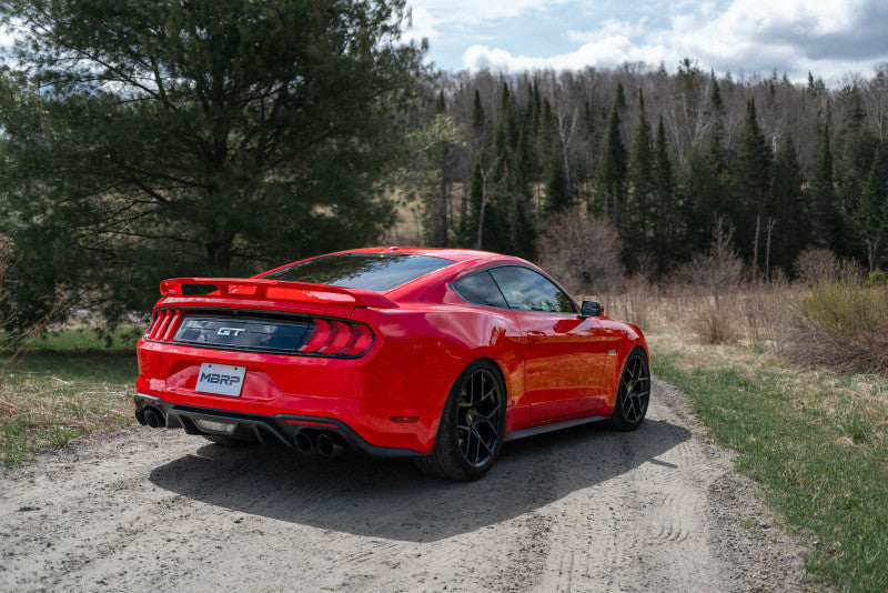 MBRP 18-20 Ford Mustang GT 2.5in Black Coated Non Active Dual Axle Back Exhaust - 4in Dual Wall Tips - S7211BLK