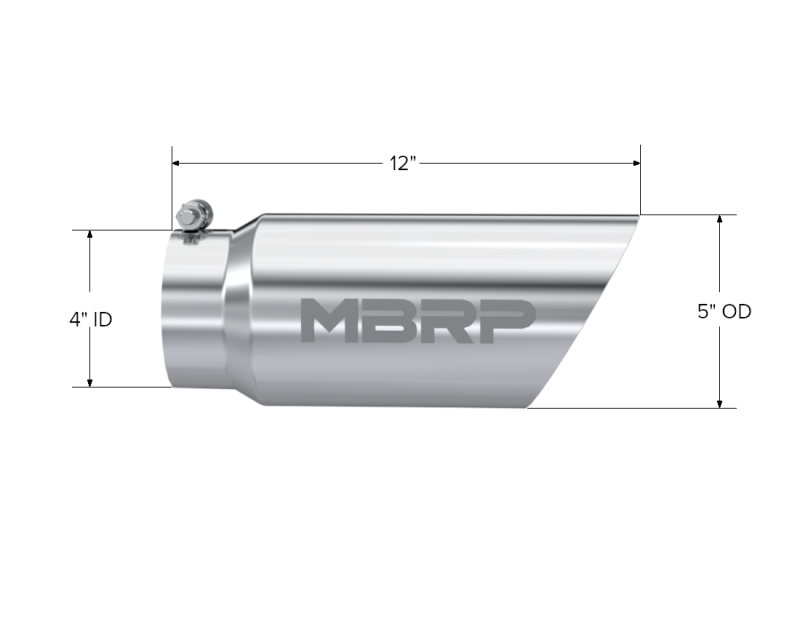 MBRP Universal Tip 5 O.D. Dual Wall Angled 4 inlet 12 length - T5053