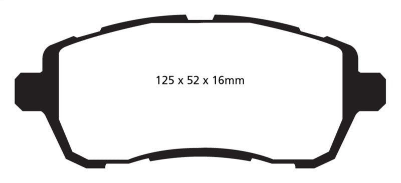 EBC 10+ Ford Fiesta 1.6L (Excl ST) Yellowstuff Front Brake Pads - DP42002R