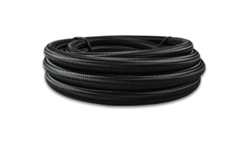 Vibrant -4 AN Black Nylon Braided Flex Hose w/ PTFE liner (10FT long) - 18964