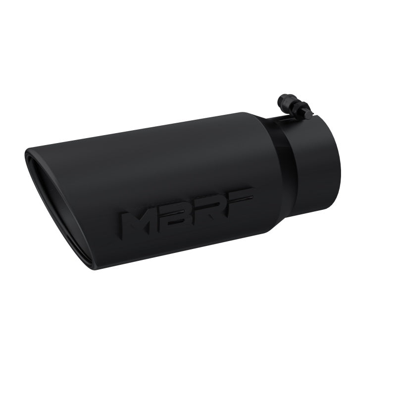 MBRP Universal Tip 5 O.D. Angled Rolled End 4 inlet 12 length - Black Finish - T5051BLK