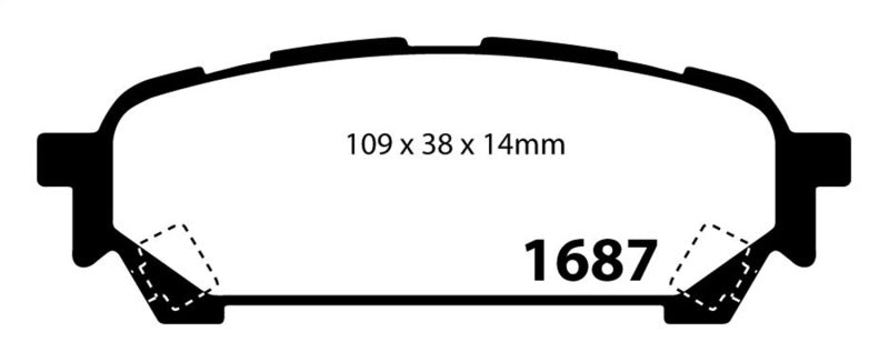 EBC 04-06 Saab 9-2X 2.0 Turbo Yellowstuff Rear Brake Pads - DP41687R