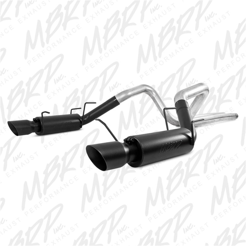 MBRP 11-14 Ford Mustang GT 5.0L 3in Cat Back Dual Split Rear Race Version 4in Tips - Black - S7264BLK