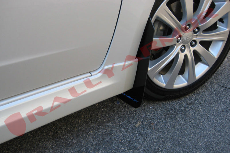 Rally Armor 08-10 Subaru WRX (Hatch &amp; Sedan) / 08-11 Impreza 2.5i Black UR Mud Flap w/ Blue Logo