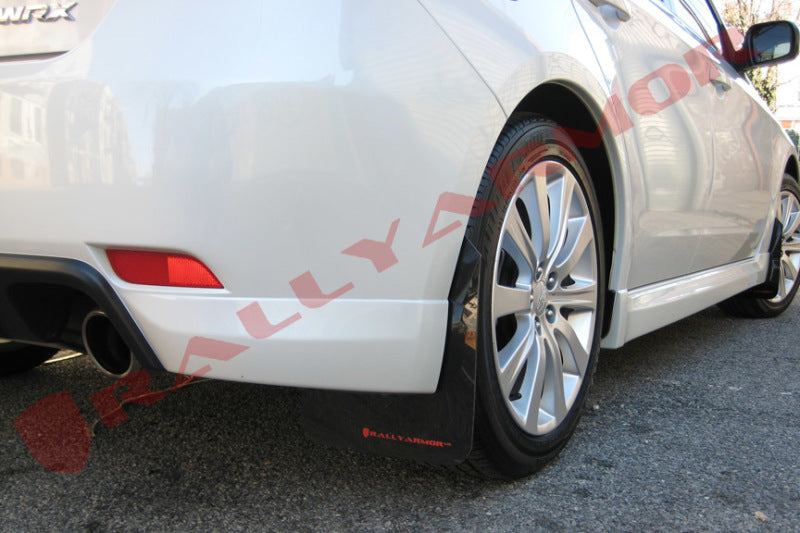 Rally Armor 08-10 Subaru WRX (Hatch &amp; Sedan) / 08-11 Impreza 2.5i Black UR Mud Flap w/ Red Logo