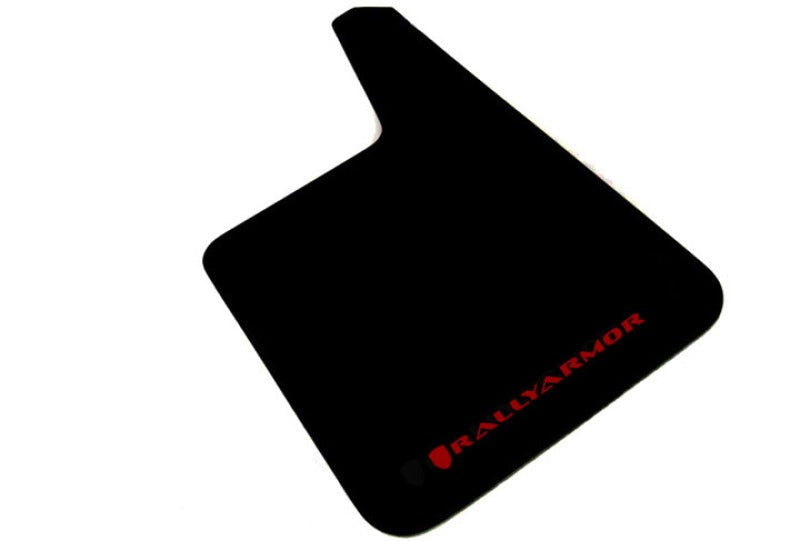 Rally Armor Universal Fit (No Hardware) Basic Plus Black Mud Flap w/ Red Logo