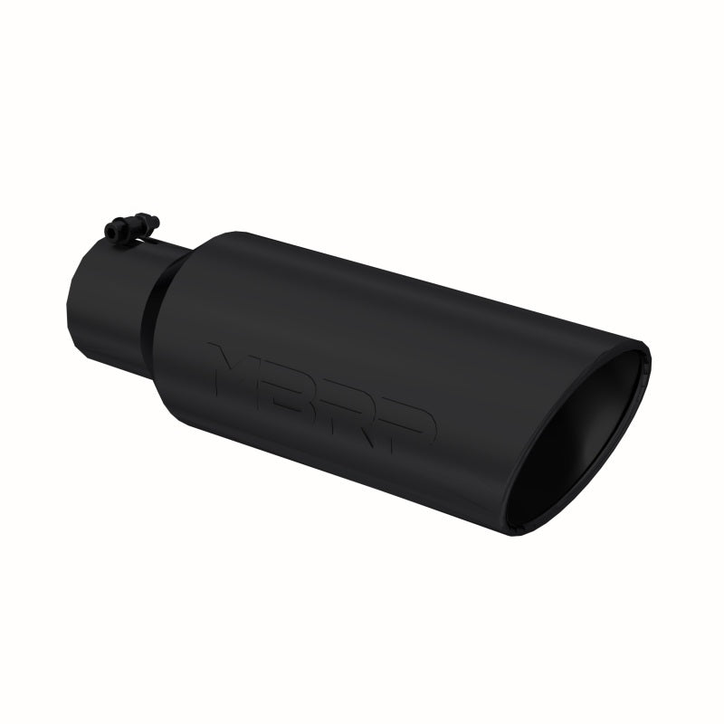 MBRP Universal Tip 6in OD Rolled End 4in Inlet 18in L Black Coated Exhaust Tip - T5130BLK