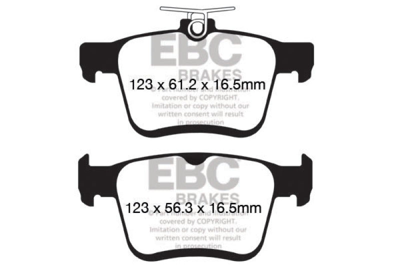 EBC 14+ Audi A3 1.8 Turbo (w/Electronic Parking Brake) Greenstuff Rear Brake Pads - DP22153