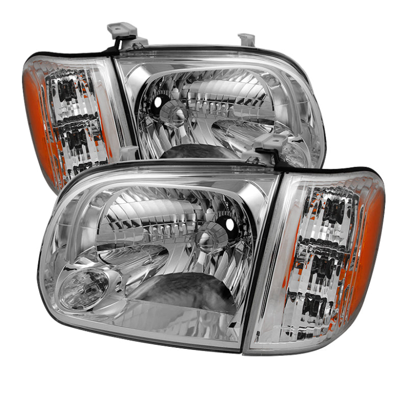 Xtune Toyota Tundra Double Cab 05-06 OEM Style Headlights &amp; Corner Lights Chrome HD-JH-TTUN05-AM-C