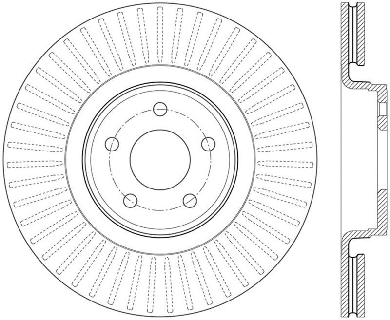 StopTech 15+ Ford Focus ST Front Left Slotted Performance Rotor - 13.1&quot;