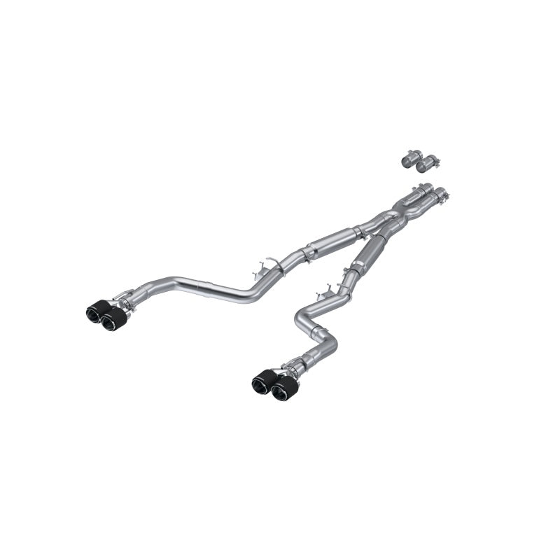 MBRP 17-Up Dodge Challenger 5.7L/6.2L/6.4L Carbon Fiber Quad Tip T304 Catback Exhaust - S71133CF