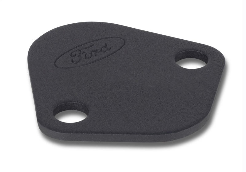 Ford Racing Fuel Pump Block Off Plate - Black Crinkle Finish w/ Ford Oval - 302-291