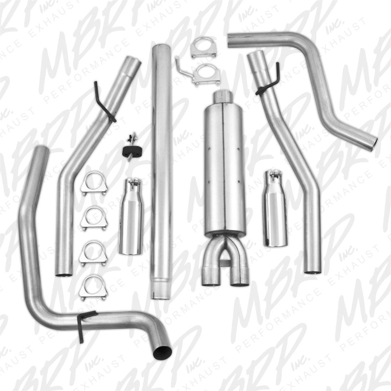 MBRP 2004-2008 Ford F150 4.6/5.4L EC/CC-SB Cat Back Dual Split Rear - S5202AL