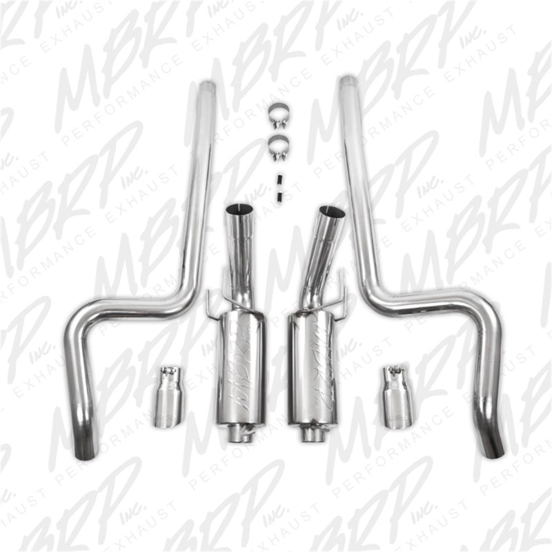 MBRP 11-14 Ford Mustang GT 5.0L Dual Split Rear Street Version T409 3in Cat Back Exhaust System - S7258409