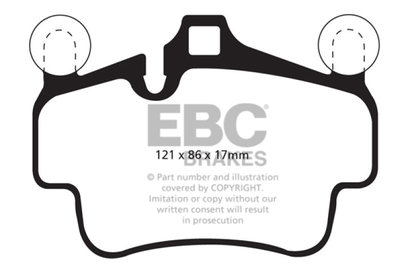 EBC 07-08 Porsche 911 (997) (Cast Iron Rotor only) 3.6 Carrera 2 Yellowstuff Front Brake Pads - DP42029R