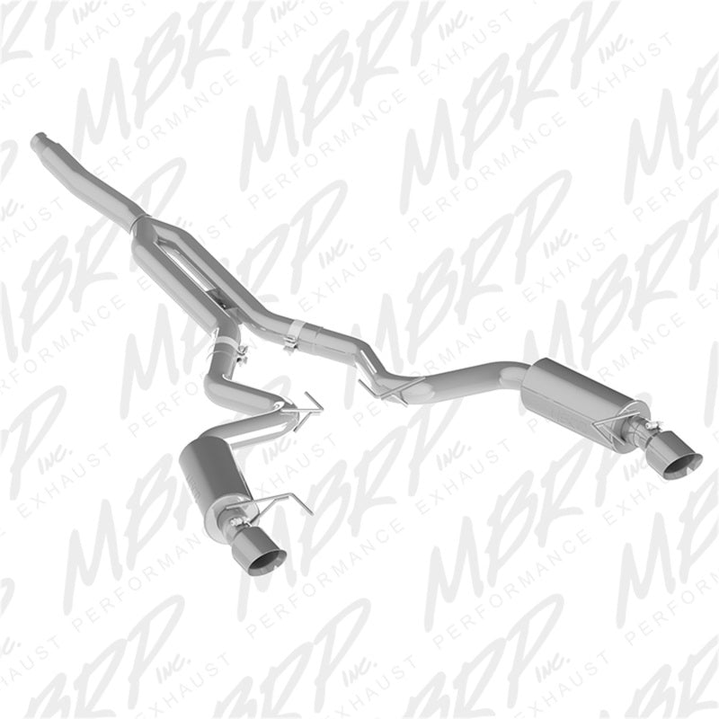 MBRP 15-19 Ford Mustang EcoBoost 2.3L Alum 3in Cat Back Dual Split Rear Exit (Race Version) - S7275AL