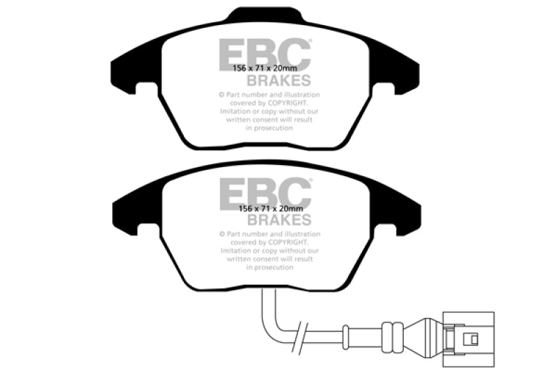 EBC 06-13 Audi A3 2.0 Turbo (Girling rear caliper) Yellowstuff Front Brake Pads - DP41517R