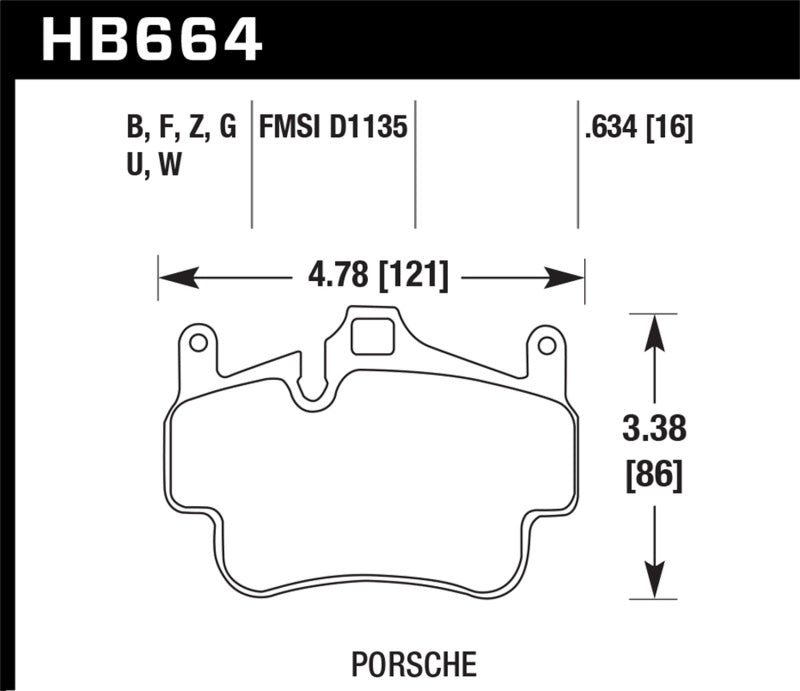 Hawk 05-08 Porsche 911 Carrera Front &amp; Rear / 07-08 Cayman Front Perf Ceramic Street Brake Pads