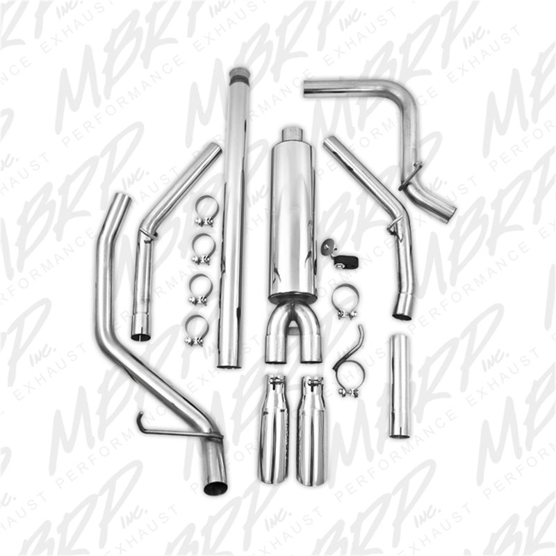 MBRP 14 Chevy/GMC 1500 Silverado/Sierra 4.3L V6/5.3L V8 Dual Split Rear T409 3in Cat Back Exhaust - S5084409